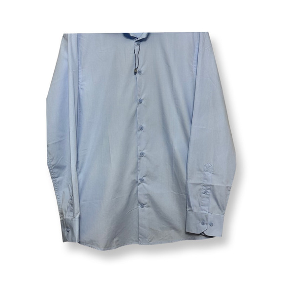 Soul Of London Dress Shirt Button Front Closure Collared Breathable Blue M NWT - Picture 3 of 9